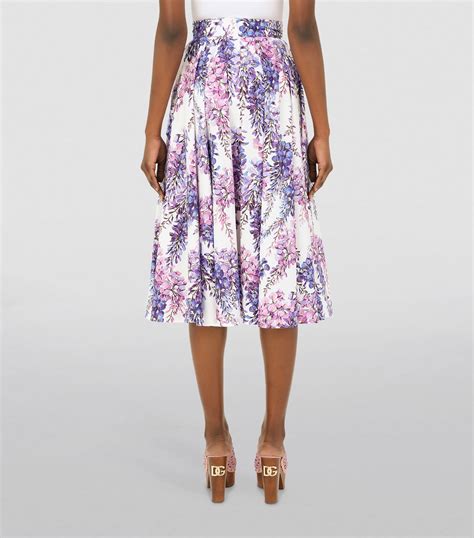 dolce gabbana wisteria skirt|Womens Dolce & Gabbana multi Wisteria Print Midi Skirt .